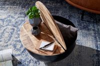 FineBuy Couchtisch Rund Holz Sofatisch Ø 60 cm Tisch Stauraum Wohnzimmertisch – Ansicht 5