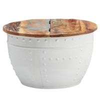 FineBuy Couchtisch Mango Massivholz Ø60cm Wohnzimmertisch Sofatisch Stauraum – Ansicht 6