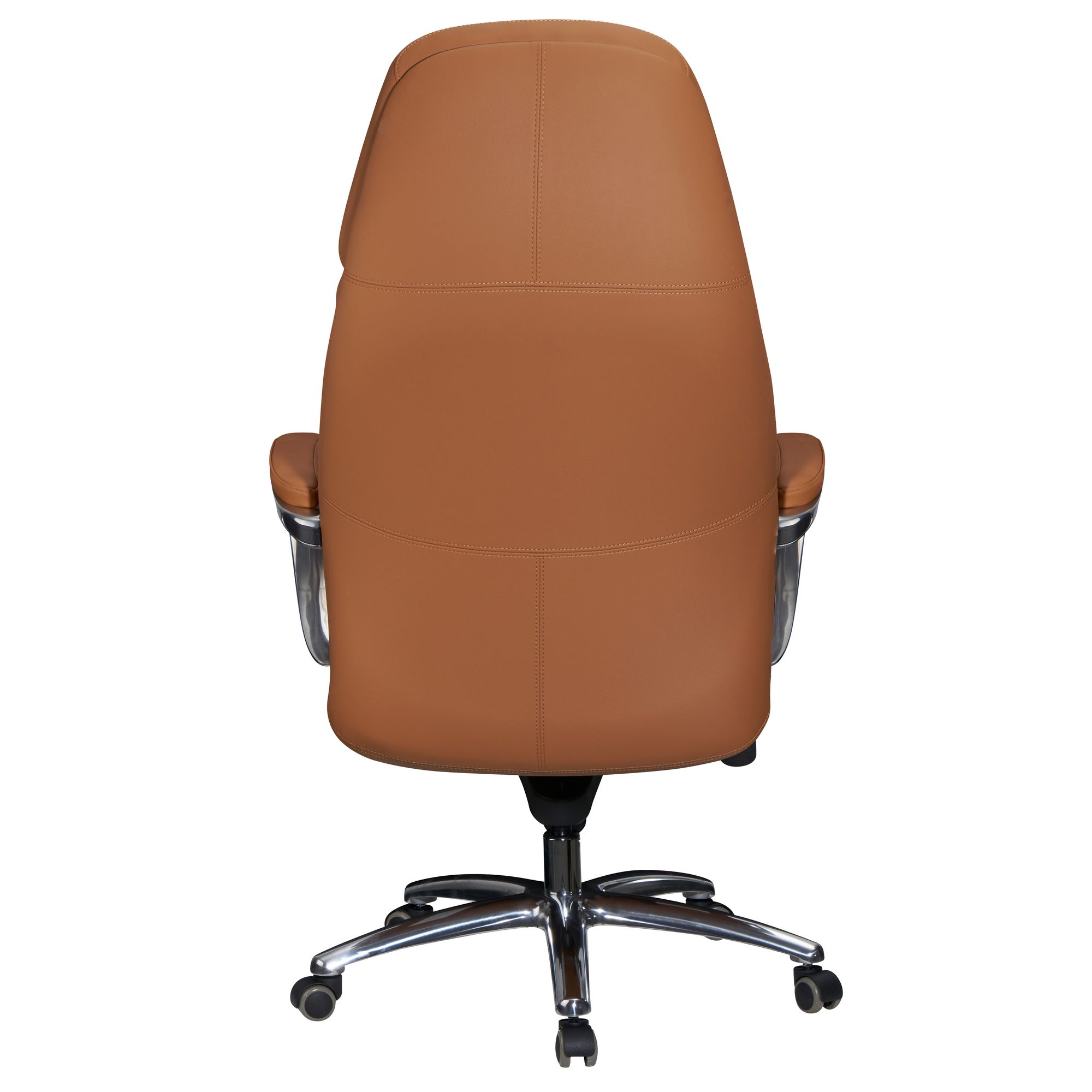 FineBuy Designer Bürostuhl Bezug Echtleder Schreibtischstuhl bis 120 kg, XXL Design Chefsessel höhenverstellbar, Drehstuhl ergonomisch mit Armlehnen & hoher Rückenlehne, Wippfunktion | Farbe: Braun