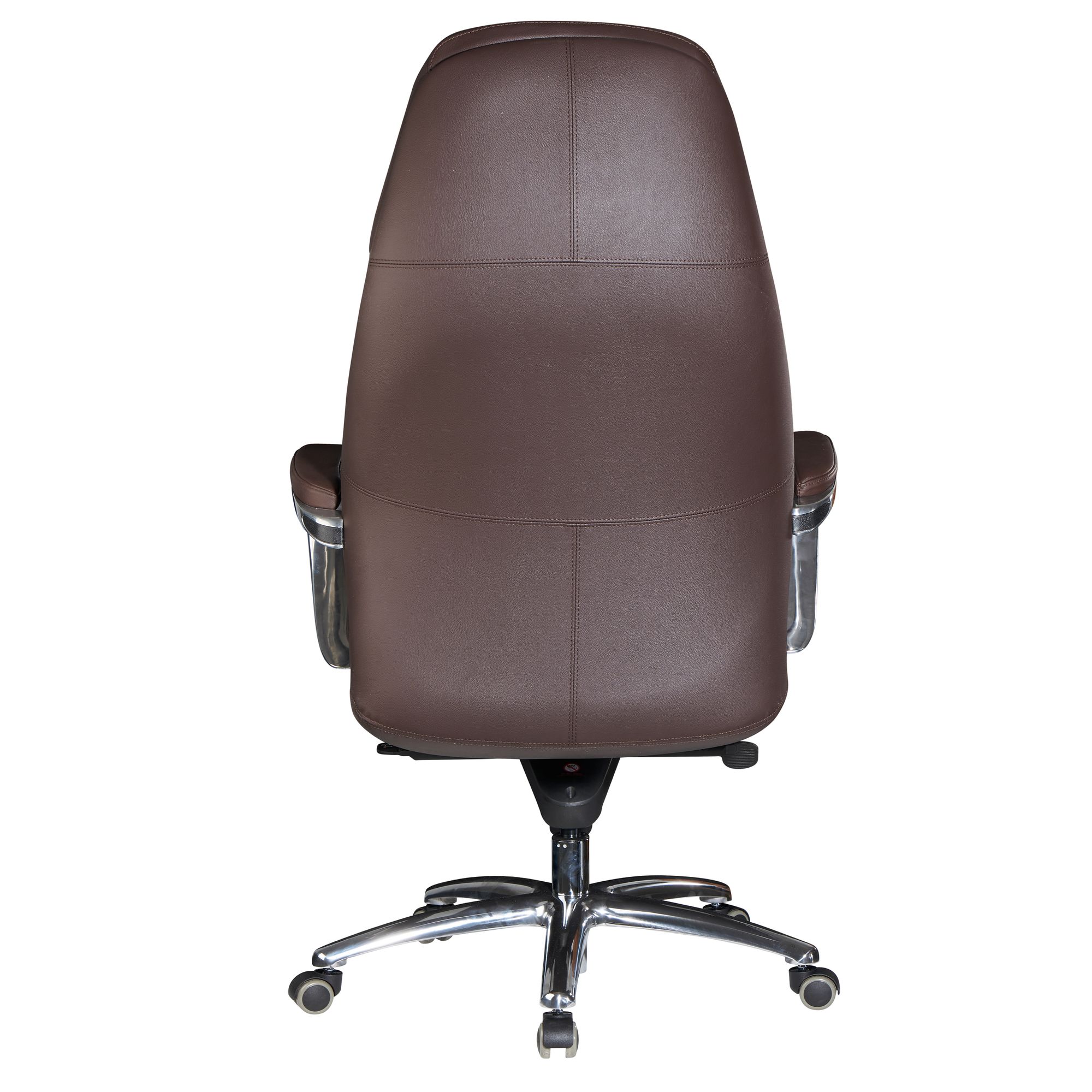 FineBuy Designer Bürostuhl Bezug Echtleder Schreibtischstuhl bis 120 kg, XXL Design Chefsessel höhenverstellbar, Drehstuhl ergonomisch mit Armlehnen & hoher Rückenlehne, Wippfunktion | Farbe: Braun