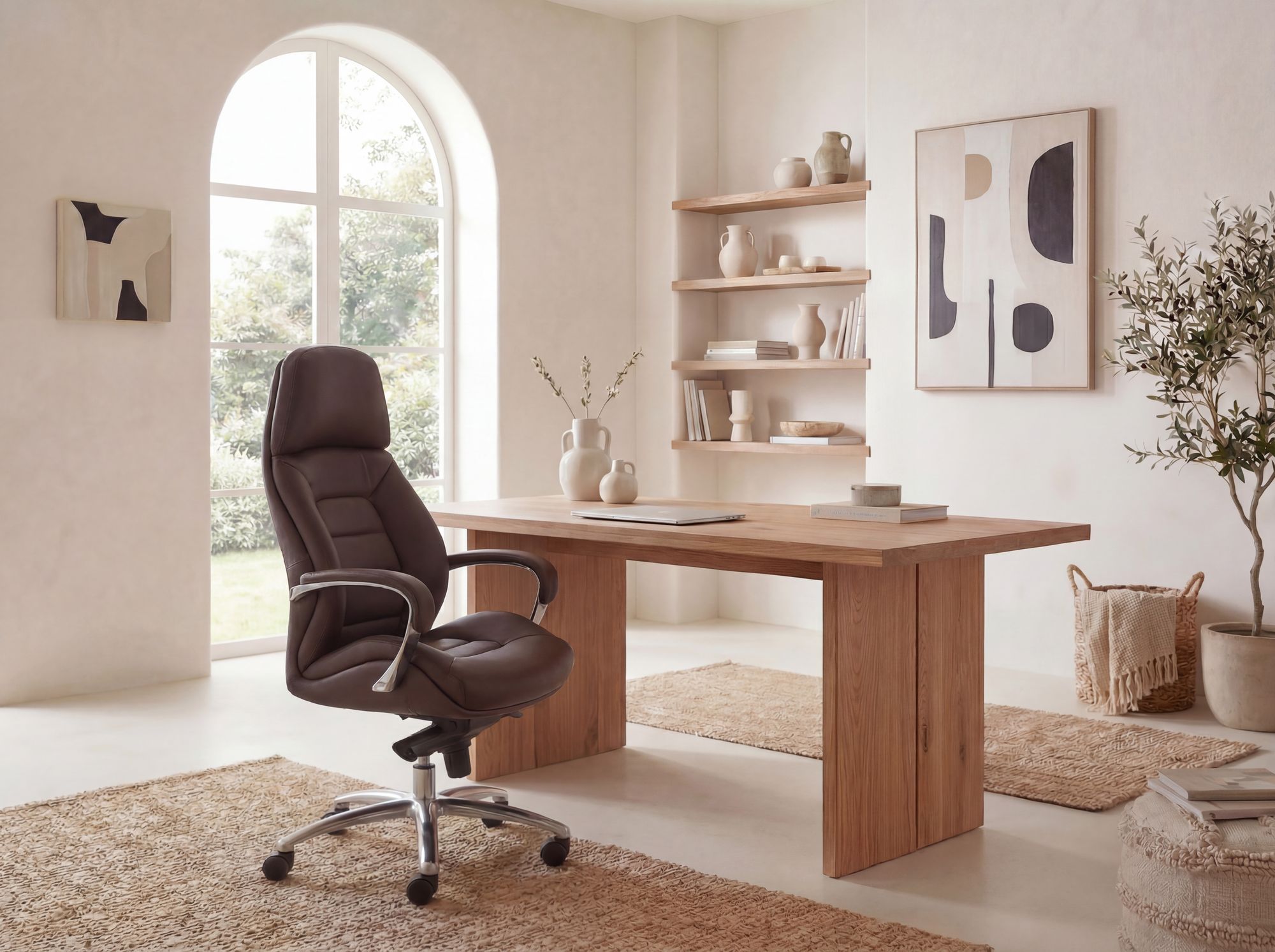 FineBuy Bürostuhl Chefsessel Echtleder Ergonomisch XXL Drehstuhl 120 kg Stuhl – Ansicht 2