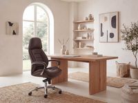 FineBuy Bürostuhl Chefsessel Echtleder Ergonomisch XXL Drehstuhl 120 kg Stuhl – Ansicht 2