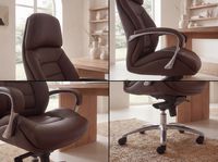 FineBuy Bürostuhl Chefsessel Echtleder Ergonomisch XXL Drehstuhl 120 kg Stuhl – Ansicht 5