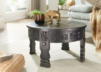 Couchtisch Mango Massivholz rund Wohnzimmertisch orientalischer Boho Design – Ansicht 2