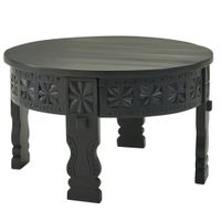 Couchtisch Mango Massivholz rund Wohnzimmertisch orientalischer Boho Design – Ansicht 6