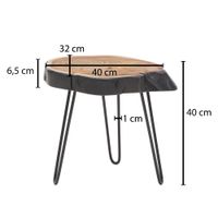 FineBuy Beistelltisch Holz Wohnzimmertisch Massiv Baumkante Wohnzimmer Tisch – Ansicht 3
