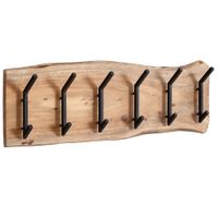 FineBuy Wandgarderobe Holz Metall 100 cm Garderobe Flur Hakenleiste Massivholz – Ansicht 6