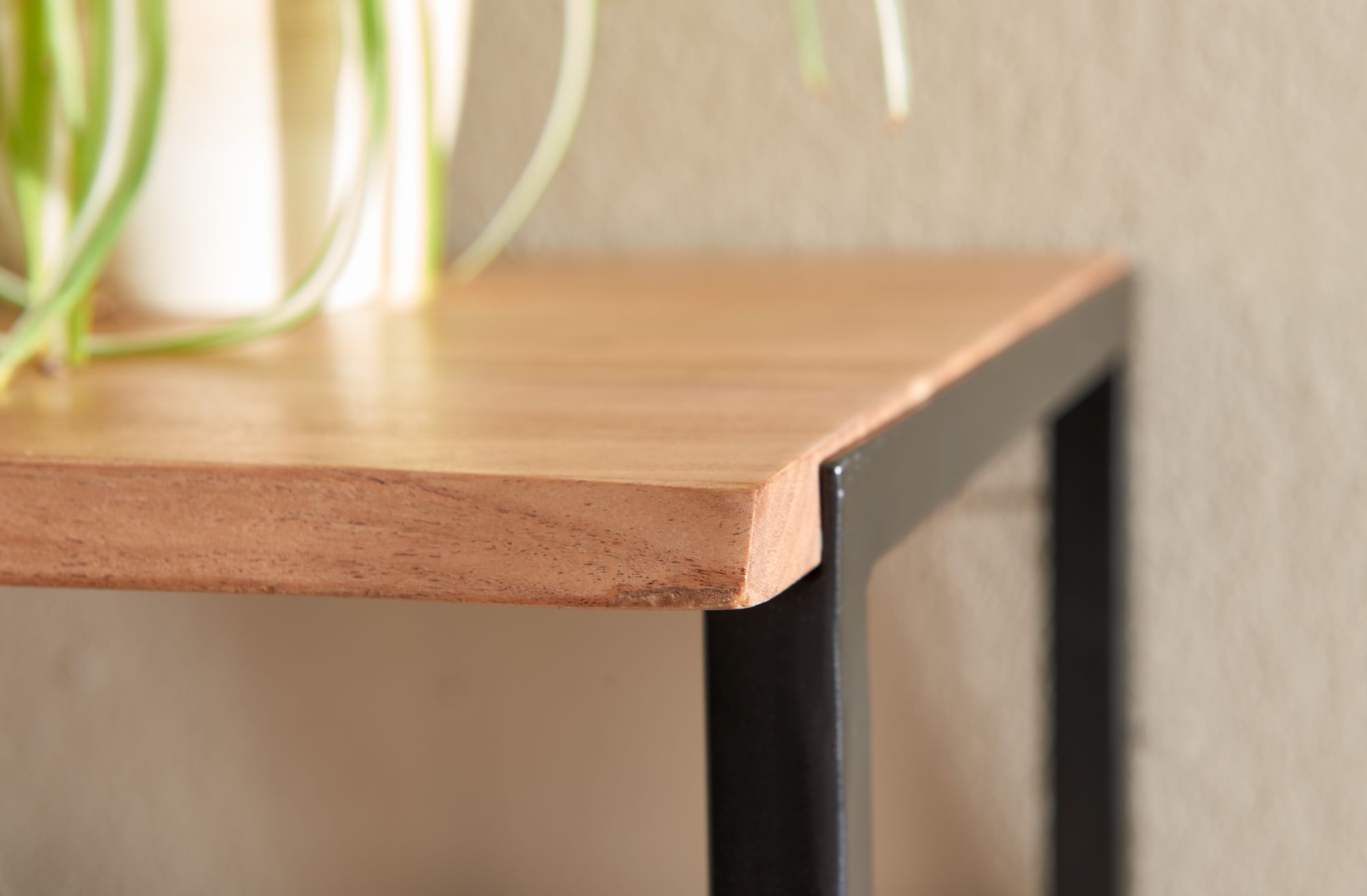 FineBuy Wandgarderobe Akazie Massivholz 80 cm mit Ablage - Industrial Garderobenpaneel mit Hutablage - Wand Garderobenleiste Hakenleiste - 7 Metall Kleiderhaken & Kleiderstange | Farbe: Braun