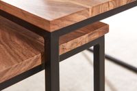 Couchtisch 2er Set Akazie Massivholz quadratisch · Wohnzimmertisch Industrial – Ansicht 4
