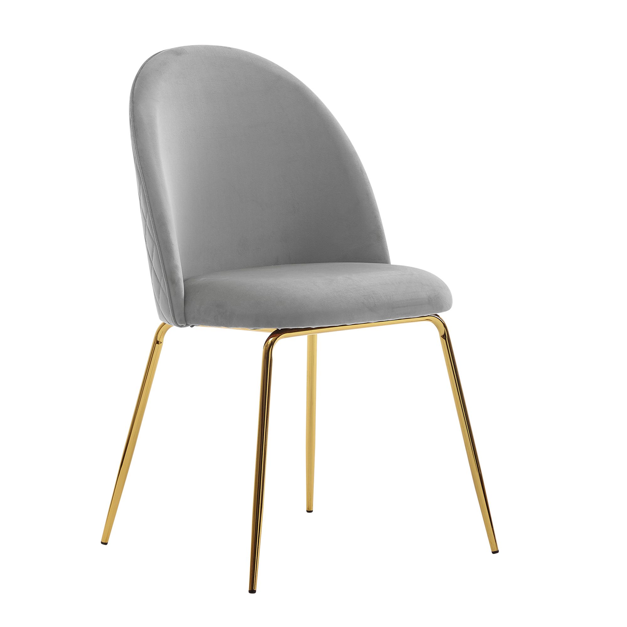 FineBuy Design Esszimmerstühle Samt 2er Set mit Steppung, Moderner Küchenstuhl, Polsterstuhl Esszimmer Skandinavisch, Essstuhl mit goldenen Metall Beinen, Bequeme Küchenstühle gepolstert | Farbe: Beige