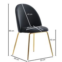 Esszimmerstuhl FineBuy Küchenstuhl 2er Set Samt Goldene Beine Schalenstuhl Stuhl – Ansicht 2