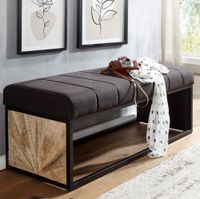 Sitzbank FineBuy Polsterbank Schwarz 105 cm Bettbank Schlafzimmer Flurbank Stoff – Ansicht 1