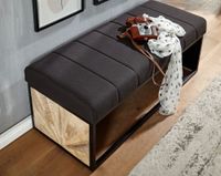Sitzbank FineBuy Polsterbank Schwarz 105 cm Bettbank Schlafzimmer Flurbank Stoff – Ansicht 4