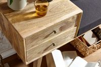 Sitzbank gepolstert 120cm Massivholz Stoff Schublade Garderobenbank Flurbank – Ansicht 5