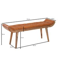 Sitzbank FineBuy Flurbank Chesterfield Echtleder Polsterbank 125x50x38 cm Bank – Ansicht 3
