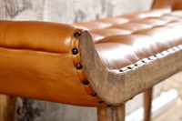 Sitzbank FineBuy Flurbank Chesterfield Echtleder Polsterbank 125x50x38 cm Bank – Ansicht 4