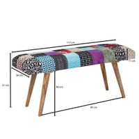 Sitzbank FineBuy Bettbank Samt 117 cm Patchwork Flurbank Polsterbank Bank Modern – Ansicht 3