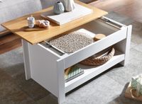 Couchtisch FineBuy Wohnzimmertisch Weiß 85x47x42cm Sofatisch Tisch mit Stauraum – Ansicht 1