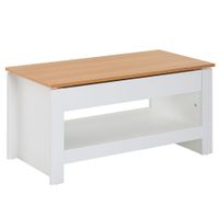 Couchtisch FineBuy Wohnzimmertisch Weiß 85x47x42cm Sofatisch Tisch mit Stauraum – Ansicht 5