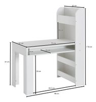 Kinderschreibtisch FineBuy Weiß 90x50x110 cm Schülerschreibtisch Tisch mit Regal – Ansicht 3