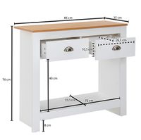 Konsolentisch FineBuy Anrichte 85x35x76 cm Ablagetisch Flurtisch Weiß Tisch – Ansicht 3