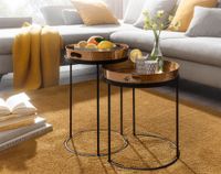 Beistelltisch FineBuy Sofatisch Set Metall Tabletttisch Couchtisch Tisch Rund – Ansicht 2