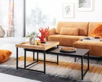 Couchtisch FineBuy Sofatisch 2er Set Holz Metall Satztisch Tisch Modern Design – Ansicht 2