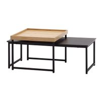 Couchtisch FineBuy Sofatisch 2er Set Holz Metall Satztisch Tisch Modern Design – Ansicht 6