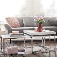 Couchtisch FineBuy Sofatisch 2er Set Holz Metall Satztisch Tisch Modern Design – Ansicht 1