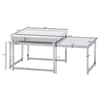 Couchtisch FineBuy Sofatisch 2er Set Holz Metall Satztisch Tisch Modern Design – Ansicht 3