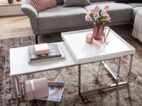 Couchtisch FineBuy Sofatisch 2er Set Holz Metall Satztisch Tisch Modern Design – Ansicht 4