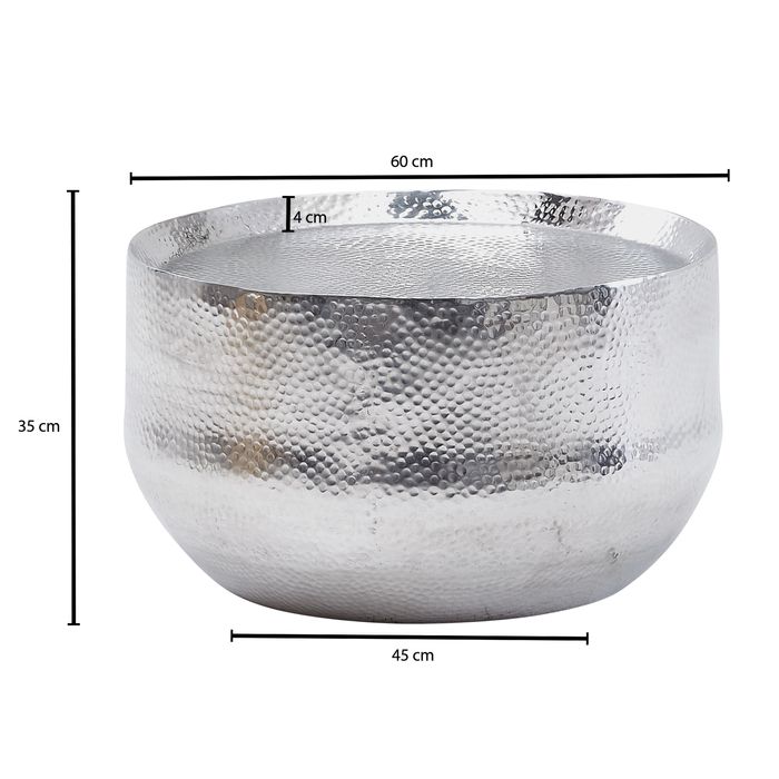 Couchtisch FineBuy Sofatisch Metall 60x60x35 cm Wohnzimmertisch Rund Tisch Klein – Maßzeichnung