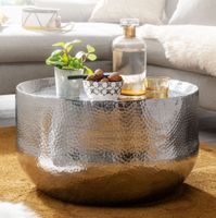 Couchtisch FineBuy Sofatisch Metall 60x60x35 cm Wohnzimmertisch Rund Tisch Klein – Ansicht 1