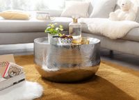 Couchtisch FineBuy Sofatisch Metall 60x60x35 cm Wohnzimmertisch Rund Tisch Klein – Ansicht 2