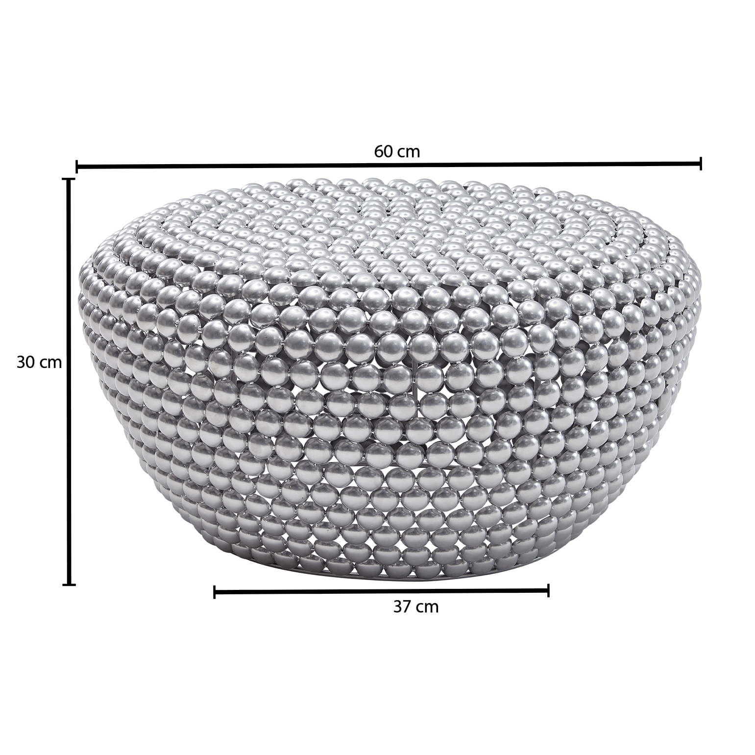 FineBuy Design Couchtisch rund 60 cm Metall - Handgefertigter runder Wohnzimmertisch aus Aluminium - Alu Loungetisch - Dekotisch | Farbe: Gold