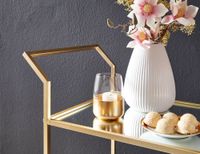 Servierwagen FineBuy Teewagen Gold Beistelltisch Rollen Speisewagen Glas Metall – Ansicht 5