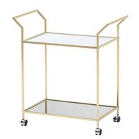 Servierwagen FineBuy Teewagen Gold Beistelltisch Rollen Speisewagen Glas Metall – Ansicht 6