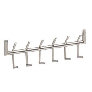 FB73823 FineBuy Wandgarderobe Metall Silber 60x19x10 cm Design Flurgarderobe Stahl, Hakenleiste Wandpaneel, Garderobe Wand, Garderobenleiste Flur