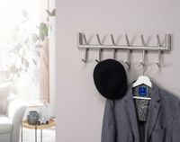 Wandgarderobe FineBuy Garderobe Metall 60 cm Silber Flur Hakenleiste Paneel – Ansicht 2
