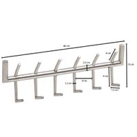 Wandgarderobe FineBuy Garderobe Metall 60 cm Silber Flur Hakenleiste Paneel – Ansicht 3