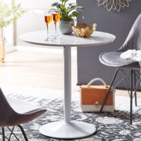 Esstisch FineBuy Esszimmertisch Rund 75x75x74cm Weiß Hochglanz Küchentisch Tisch – Ansicht 1