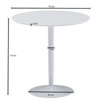 Esstisch FineBuy Esszimmertisch Rund 75x75x74cm Weiß Hochglanz Küchentisch Tisch – Ansicht 3