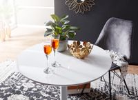 Esstisch FineBuy Esszimmertisch Rund 75x75x74cm Weiß Hochglanz Küchentisch Tisch – Ansicht 4