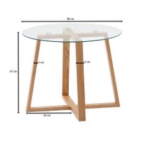 Couchtisch FineBuy Wohnzimmertisch Holz Glas Sofatisch Tisch Wohnzimmer Rund – Ansicht 3