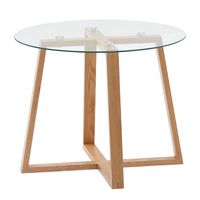 Couchtisch FineBuy Wohnzimmertisch Holz Glas Sofatisch Tisch Wohnzimmer Rund – Ansicht 6