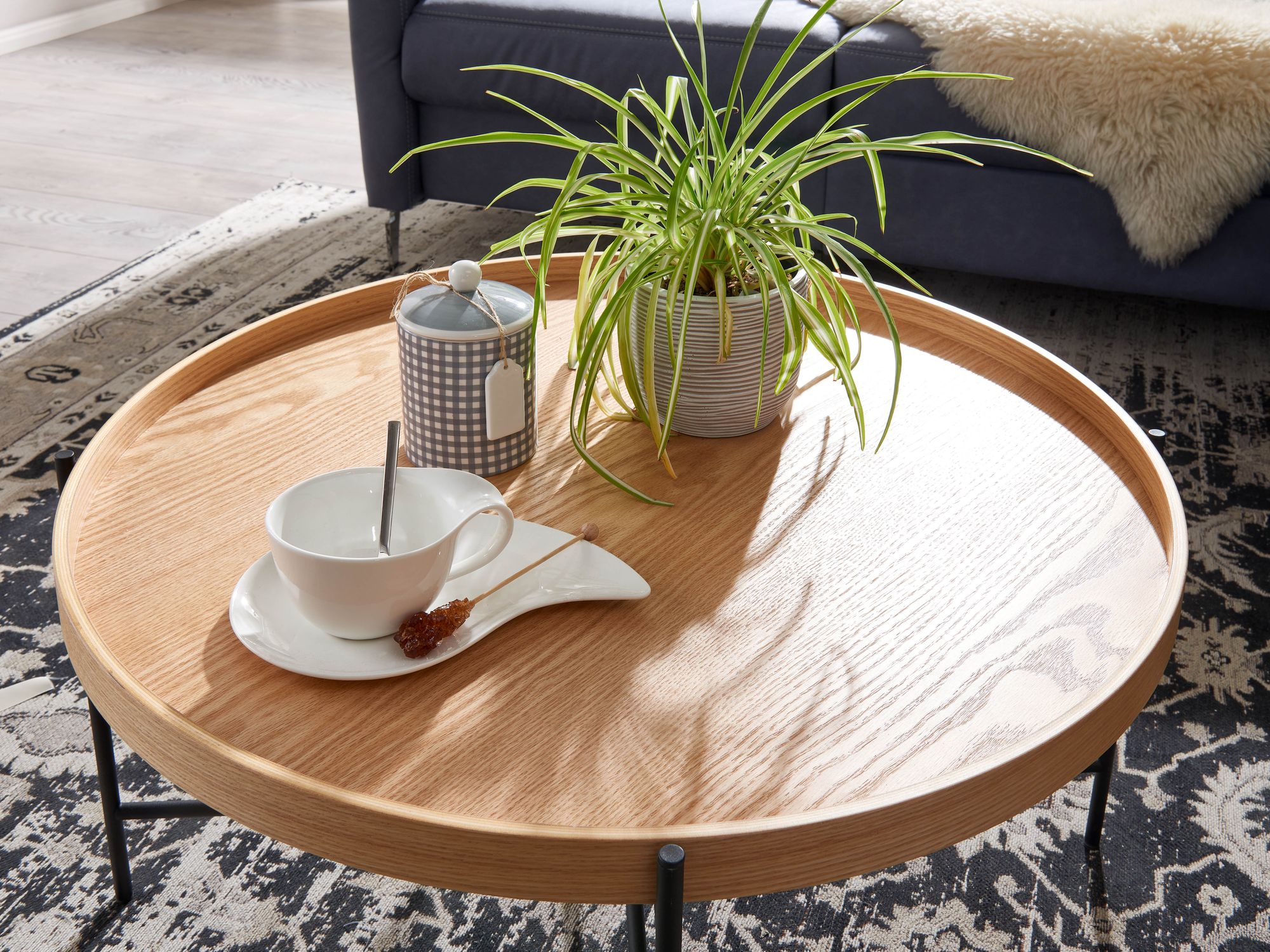 FineBuy Couchtisch 78x78x40 cm Sofatisch Holz / Metall Wohnzimmertisch Eiche, Design Stubentisch Modern Rund, Holztisch Kaffeetisch, Tisch Wohnzimmer | Farbe: Braun FineBuy Couchtisch 78x78x40 cm Sofatisch Holz / Metall Wohnzimmertisch Eiche, Design Stubentisch Modern Rund, Holztisch Kaffeetisch, Tisch Wohnzimmer | Farbe: Braun