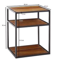 Nachttisch FineBuy Beistelltisch Boxspringbett Holz Massiv 40x50x35 cm Tisch – Ansicht 3