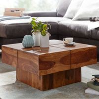 Couchtisch FineBuy Sofatisch Massivholz 57,5x57,5x30 cm Wohnzimmertisch Tisch – Ansicht 1
