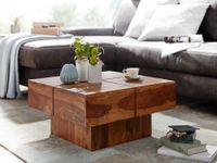 Couchtisch FineBuy Sofatisch Massivholz 57,5x57,5x30 cm Wohnzimmertisch Tisch – Ansicht 2