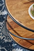 FineBuy Couchtisch Sheesham Massivholz rund Ø 58 cm Wohnzimmertisch Holz Metall – Ansicht 5
